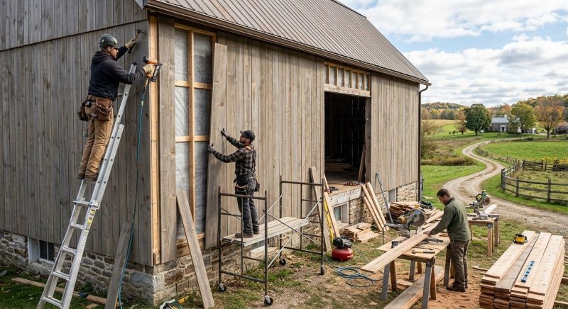 Barn Siding Replacement in New Durham, NH