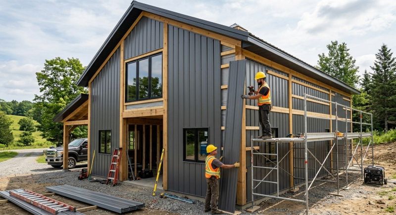 Metal Barn Siding Installation in Moultonborough, NH