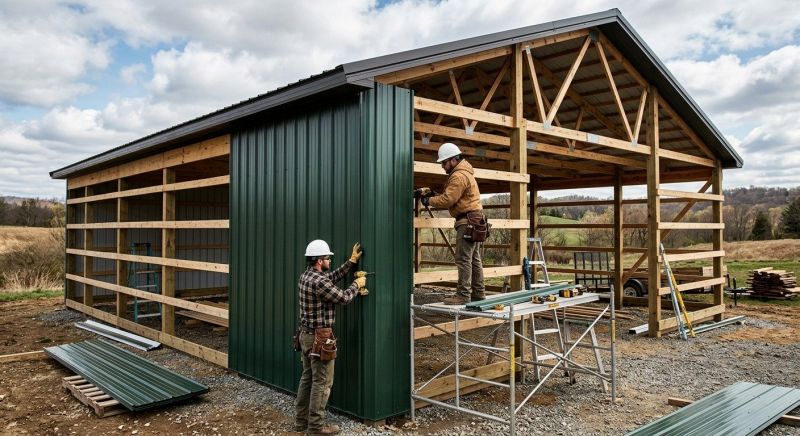 Pole Barn Siding Installation in Moultonborough, NH